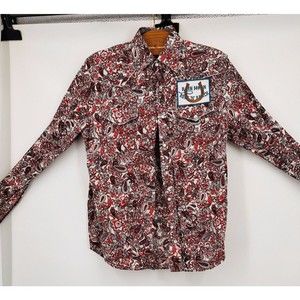 Rodeo Top Women Small  Paisley Pearl Snap Western‎ Rodeo Cowgirl Shirt